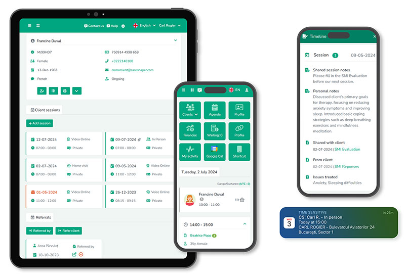 Do it all <span class="text-primary">on the go</span> with the Careshaper web app